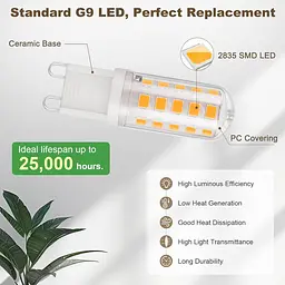 Комплект LED ламп DiCUNO G9 3 Вт, тепле біле світло - мініатюра 3