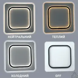 Світлодіодна люстра VEGA DUAL 2S 80 Вт 450×450×52 мм Чорно-Біла ESLLSE - мініатюра 3