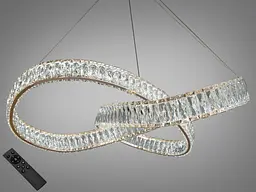 Люстра стельова LED Diasha 536/800G, 180W, золото, кришталева, для коридору, вітальні, кухні, офісу