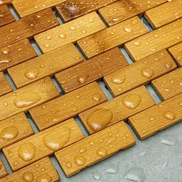 Бамбуковий килимок для ванної кімнати RUHHY 26048 80×50 см натуральна підстилка з антиковзким покриттям - мініатюра 4