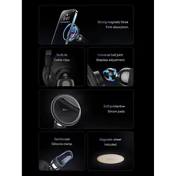 Автотримач Baseus C01 Magnetic Phone Holder Air Outlet Black [SUCC000101] [75261] - мініатюра 8