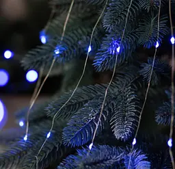 Новорічна конусна гірлянда 3 м 10 ниток 300 LED-лампочок Синій - мініатюра 9