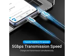 Кабель USB Type-C Vention USB Type-C to USB Type-C 0.5m Grey (TAAHD) - мініатюра 7
