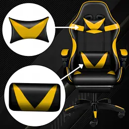 Крісло геймерське Yato Player з підставкою для ніг та масажем Black/Yellow (100015) - мініатюра 3