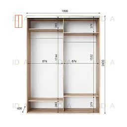 Шафа-купе Idea серія 8 180 x 60 x 240 см Дуб сонома - мініатюра 2