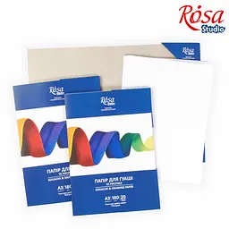Папка для гуаші А3 (29,7х42см) 180г/м2 20л Дрібне зерно ROSA Studio - мініатюра 3
