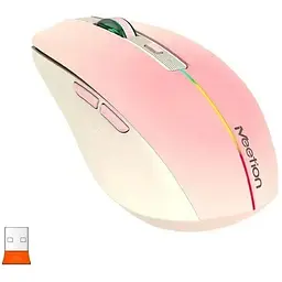 Комп'ютерна миша Mееtion BTM002 2.4G Bluetooth 1600 DPI 6 кнопок RGB підсвічування бездротова безшумна рожева - мініатюра 4