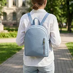 Стильний рюкзак жіночий з натуральної шкіри Shvigel 16318 блакитний - мініатюра 2