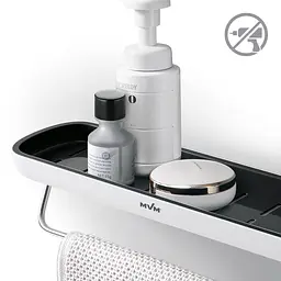 Полиця велика МВМ My Home BP-18 клейка біла з чорним (BP-18 WHITE/BLACK) - мініатюра 4