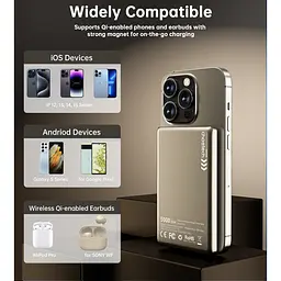 Зовнішній акумулятор Choetech Magnetic Wireless B738-WH 5000mAh 20W White [123967] - мініатюра 6