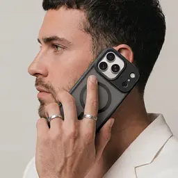Чехол для Apple iPhone 17 Pro, Uniq MagCase, черный, противоударный, панель-накладка с MagSafe, ударопрочный TPU+PC, с магнитом MagSafe, поддержка полноценной беспроводной зарядки, ArmorStandart (ARM86266) - мініатюра 5