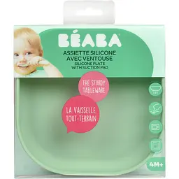 Силіконова тарілка на присосці Beaba Silicone Suction Plate, зелена (913551) - мініатюра 3