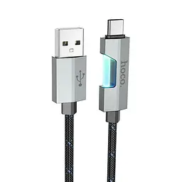 Кабель Hoco U123 з індикатором USB to Lightning - iPhone 6, 7, 8, 11, 12, 13, 1.2 метра чорний