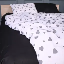 Простирадло MirSon Kids Time 17-0669 Black and White Love бязь 150х200 см (2200010180589) - мініатюра 5