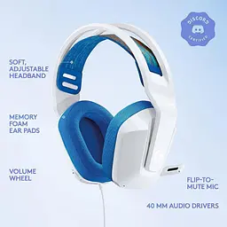 Ігрові навушники Logitech G535 Lightspeed Wireless White [981-001029] [113452] - мініатюра 8