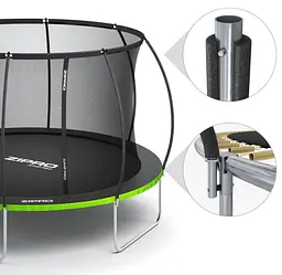 Батут із внутрішньою сіткою Zipro Jump Pro Premium 16 футів 496 см чорно-зелений (5902659843197) - мініатюра 5
