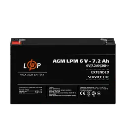 Акумулятор AGM LPM 6V - 7.2 Ah - мініатюра 2