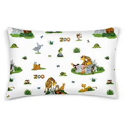 Дитяча постільна білизна в ліжечко ZOO ANIMALS CS9, зелений (AnimalsZooRestLawn_Grey110x160_140) - мініатюра 3