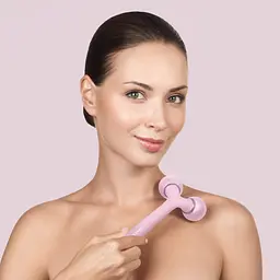 Електронний звуковий ролик для обличчя та тіла GESKE Sonic Facial & Body Roller 4 в 1 рожевий - мініатюра 6