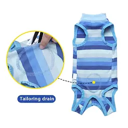 Костюм для відновлення собак WanTalk Striped Recovery Suit, Blue, L - мініатюра 6