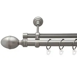 Карниз Orvit Фарже металевий дворядний опозитний гладка \ профільна труба кільце металеве Сатин 25\19 мм 300 см (6452773)