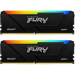 Модуль пам'яті для комп'ютера DDR4 32GB (2x16GB) 3200 MHz FURY Beast RGB Kingston Fury (ex.HyperX) (KF432C16BB2AK2/32)