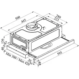 Витяжка вбудована Ardesto HT-F900MBL [142607] - мініатюра 2