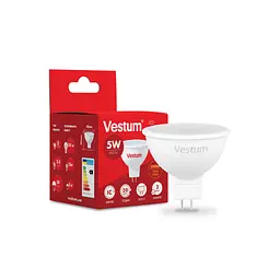 Лампочка Vestum MR16 5W 3000K 220V GU5.3 (1-VS-1504) - мініатюра 2