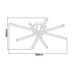 Світильник LED smart ROLEX+пульт 80W 3000-5000K IP20 прямокутник чорний + золото Violux ( 220955 ) - мініатюра 10
