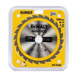 Диск пиляльний DeWALT CONSTRUCTION 190х30 мм, 24z (ATB), 16 градусів (DT1944) - мініатюра 3