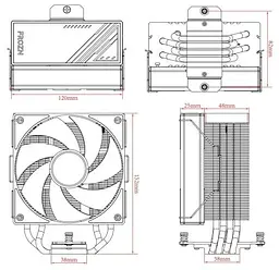 Кулер для процесора FROZN A410, Black, 120 мм, 4 теплових трубок ID-Cooling teh0027849 - мініатюра 7