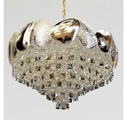 Кришталева люстра Artlight 8836/60GD, золото, 12 ламп E14, прозоре й димчасте скло, Ø61,5 см, від 13-20 м² - мініатюра 3