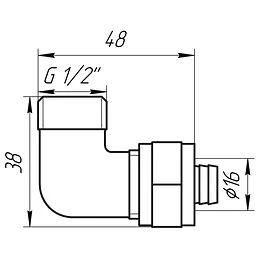 Кутник із зовнішньою різьбою APE 753 L 1/2″х16 000000868 - мініатюра 3