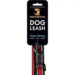Повідець для собак BronzeDog Mesh, розмір М, 200х2 см, червоний - мініатюра 7