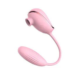 Вакуумний стимулятор клітора з віброяйцем High End Suction Love Egg Pink - мініатюра 5