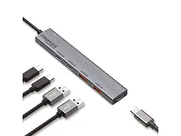 Мультипортовий адаптер Promate USB-C Hub LiteHub Pro Grey (litehub-pro)