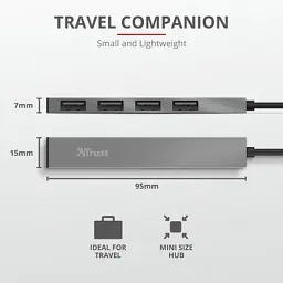 Концентратор Trust Halyx Aluminium 4-Port Mini USB Hub (23786_TRUST) - мініатюра 7