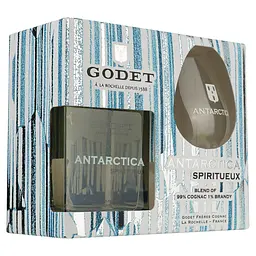 Коньяк Antarctica Godet Icy White, 40%, 0,5 л, у подарунковій упаковці з келихом - мініатюра 2