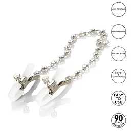 Затискачі для сосків CalExotic Crystal Chain Nipple Clamps - мініатюра 5