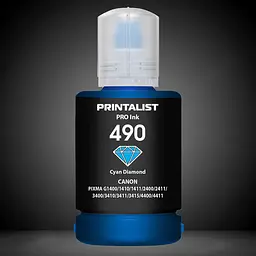 Чорнило PRINTALIST GI-490 для Canon G1400/G2400/G3400 140г Cyan водорозчинне (PL490C) - мініатюра 6