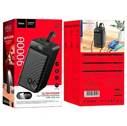 Power Bank Hoco J123D Element 22.5W+PD20W fully compatible power bank with digital display(90000mAh) Black - мініатюра 2