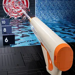 Водяний акумуляторний автомат Water Gun 185-66 (400ml) with lithium battery White / Orange - мініатюра 3