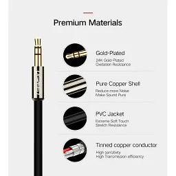 Кабель мультимедійний 3.5mm M to 2xRCA M 5.0m AV116 black Ugreen (10591) - мініатюра 8