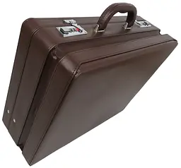 Кейс дипломат із еко шкіри Portfolio Коричневий 44х33х13 см - мініатюра 8