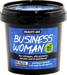 Маска для пошкодженого волосся, експрес відновлююча Business woman Beauty Jar 150 г