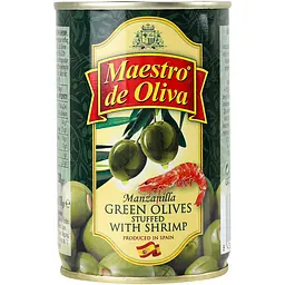 Оливки Maestro de Oliva без кісточки креветка 280 г жерстяна банка ключ - мініатюра 4