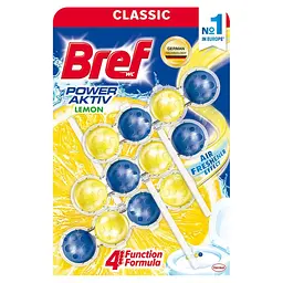 Туалетний блок для унітазу Bref Power Active Lemon 3 шт х 50 г