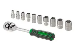 Набір торцевих головок з тріскачкою коміром 1/4" Intertool ET-6008 (у наборі 10 шт. 5-14 мм) - мініатюра 3