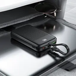 УМБ Acefast 10000mAh 22.5W PD,QC3.0 2xUSB-C,USB-A, with build Type-C cable, M13 Black - мініатюра 7