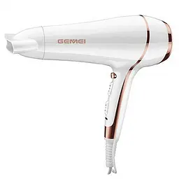 Фен для волосся Gemei GM-108 професійний з насадкою 2400 Вт білий (GM-108) - мініатюра 6